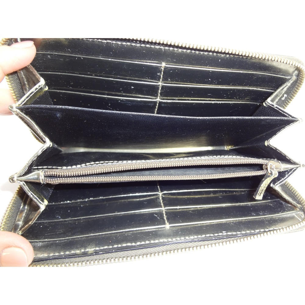 Gucci Black Wallet Textured‎ Bamboo Tassel Gold Metallic Leather Trim Zip-Around - Picture 10 of 10